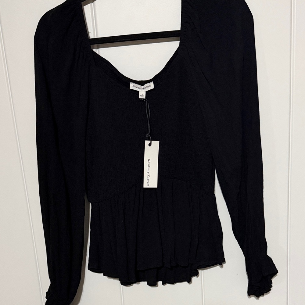 Newbury Kustom Black Peplum Blouse